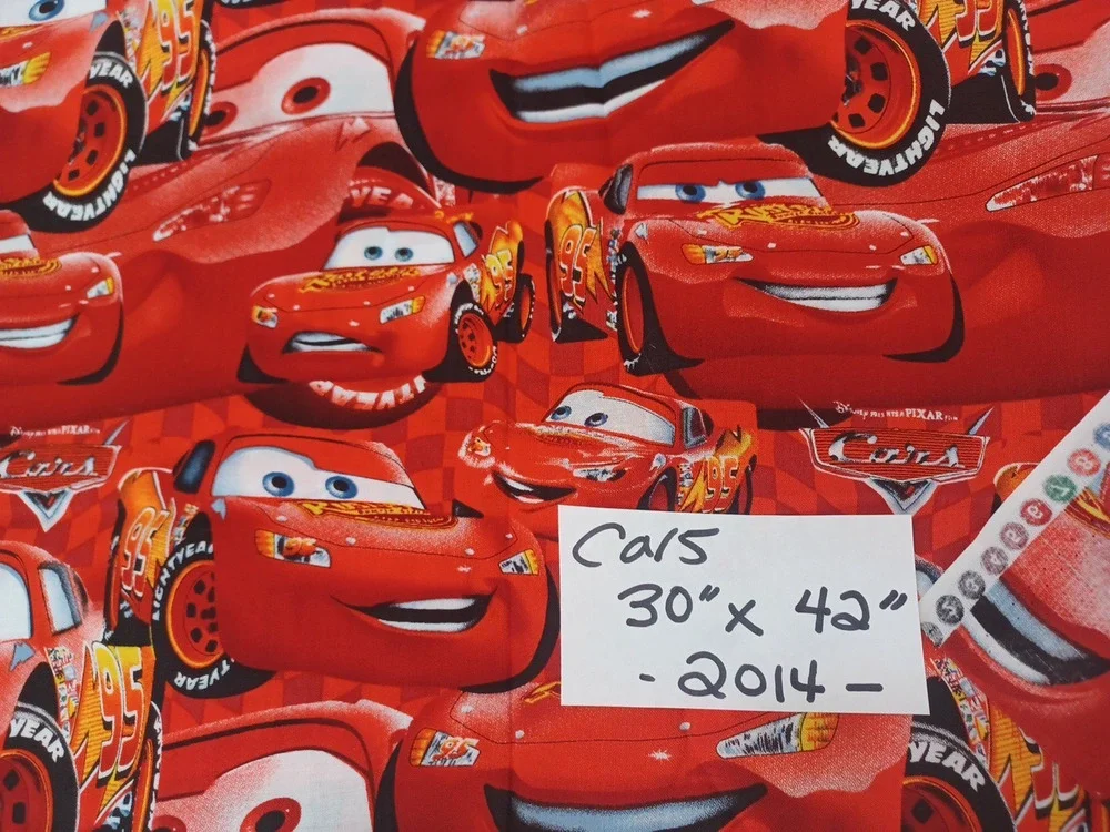 Cars Packed Mcqueen Disney Pixar 2014 Red Cotton Fabric 1 Pc 30x42 Craft Sewing